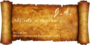 Jónás Apolka névjegykártya