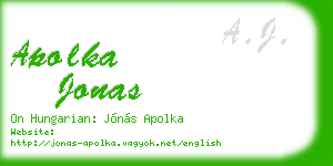 apolka jonas business card