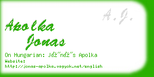 apolka jonas business card